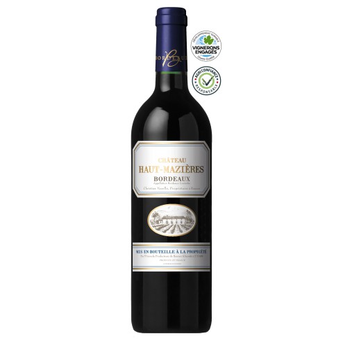 Château Haut-Mazières Bordeaux rouge élevé en fut de chêne français Château Haut-Mazières Bordeaux rouge élevé en fut de chêne français